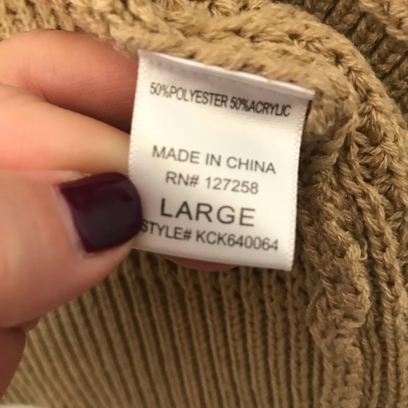 Emmelee | women’s sweater jacket camel color Sz L - Picture 5 of 6